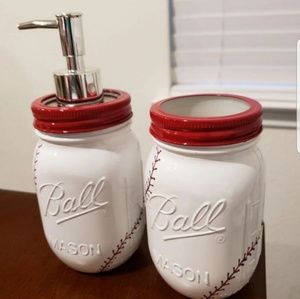 New baseball mason jar decor set